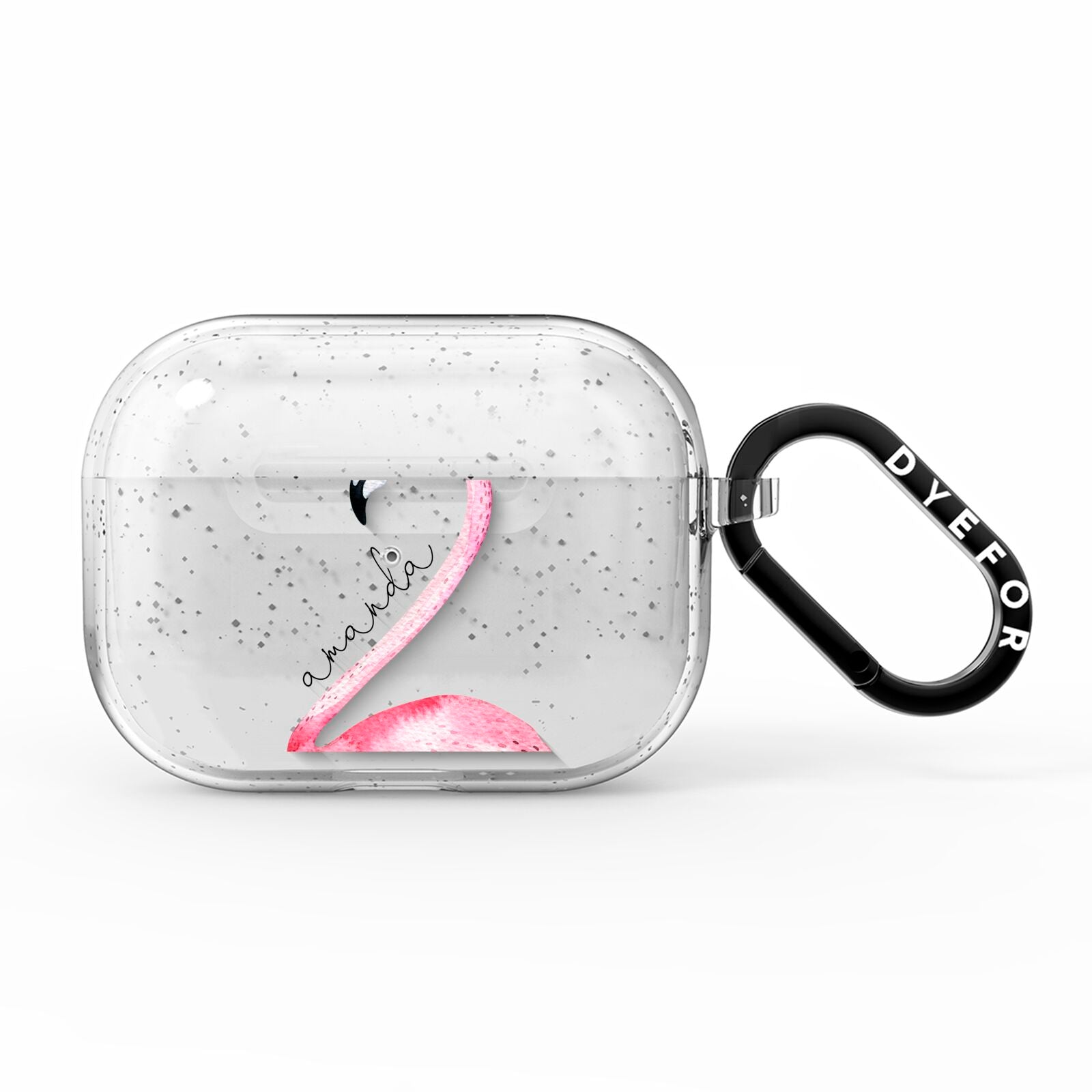 Personalised Flamingo AirPods Pro Glitter Case