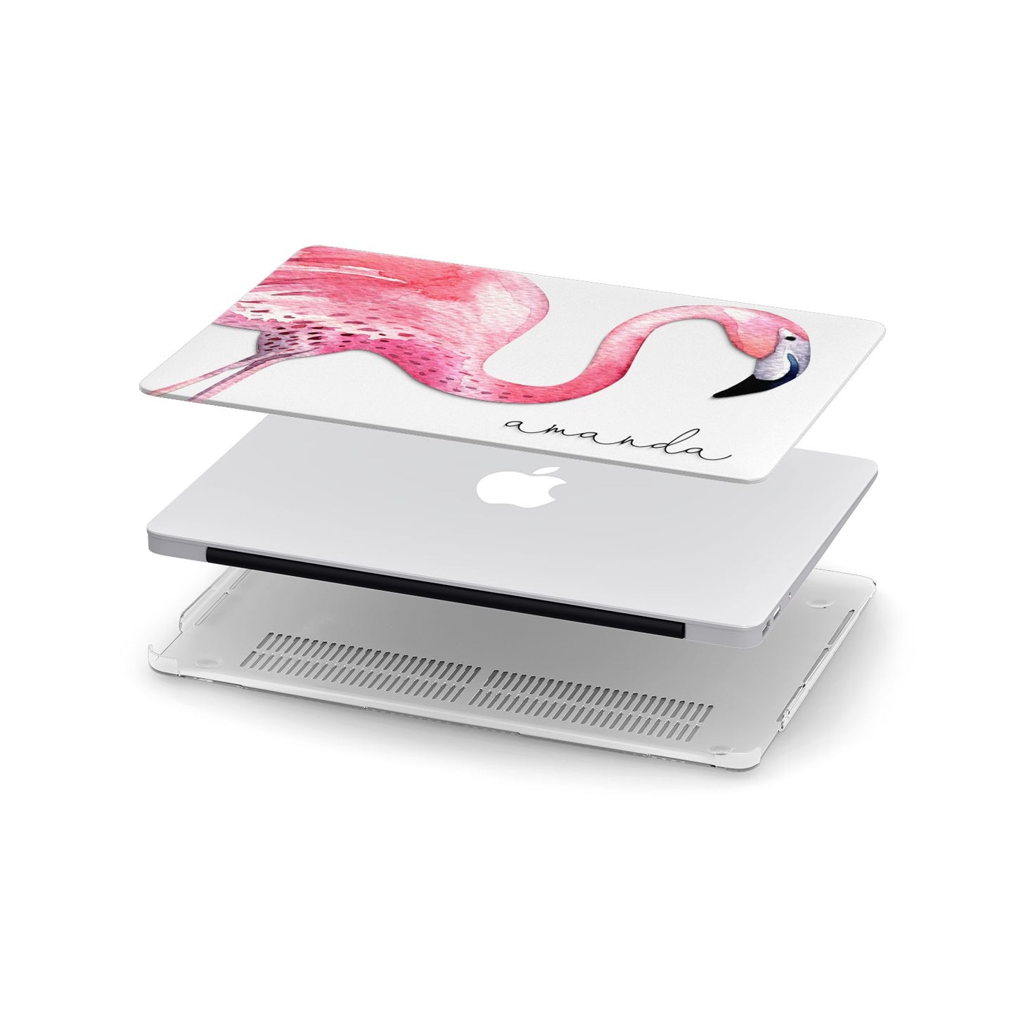Personalised Flamingo Apple MacBook Case in Detail