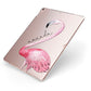 Personalised Flamingo Apple iPad Case on Rose Gold iPad Side View