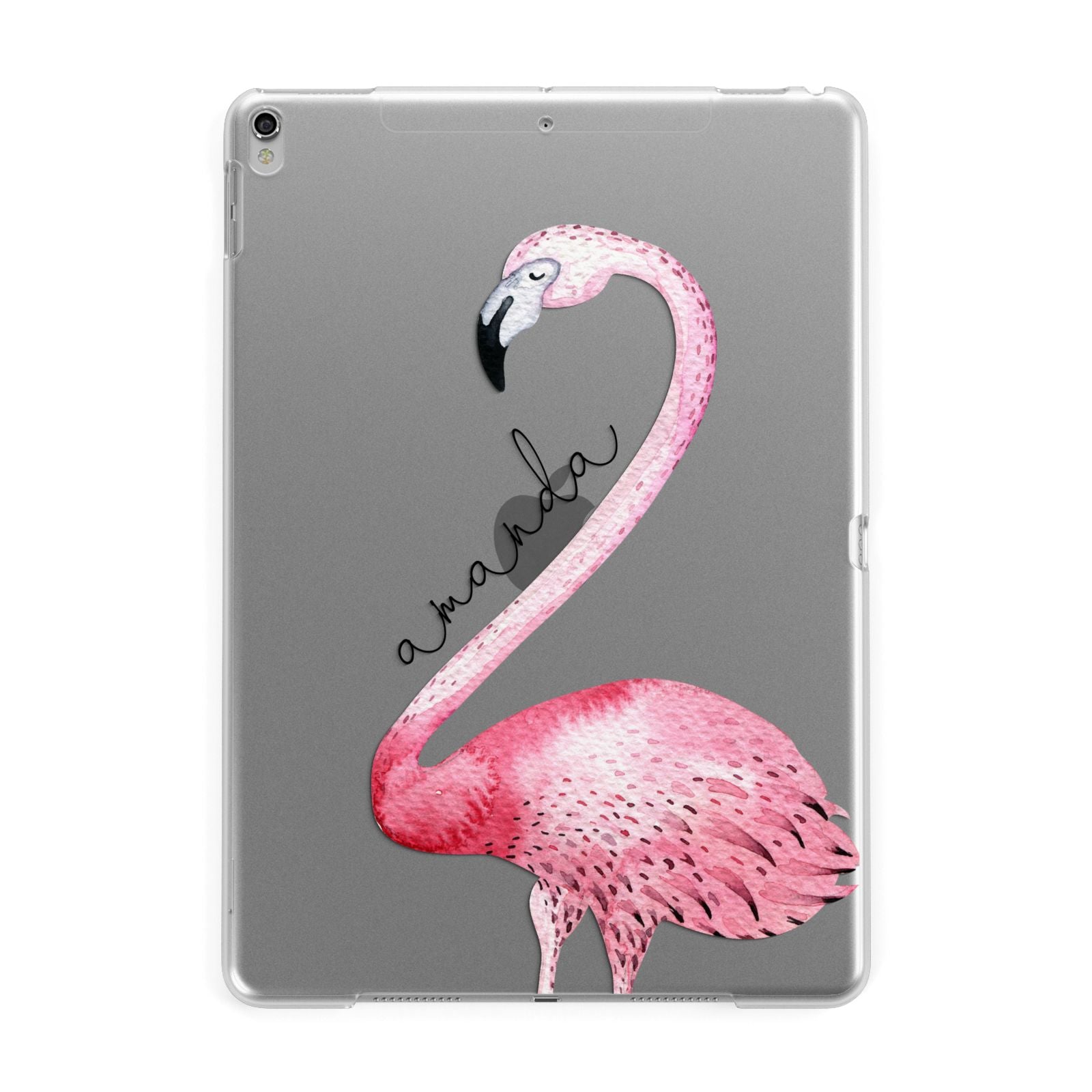 Personalised Flamingo Apple iPad Silver Case
