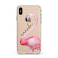 Personalised Flamingo Apple iPhone Xs Max Impact Case Pink Edge on Gold Phone