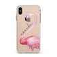 Personalised Flamingo Apple iPhone Xs Max Impact Case White Edge on Gold Phone