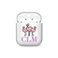 Personalised Flamingo Initials Clear AirPods Case