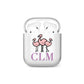 Personalised Flamingo Initials Clear AirPods Case