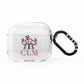 Personalised Flamingo Initials Clear AirPods Clear Case 3rd Gen