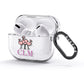Personalised Flamingo Initials Clear AirPods Glitter Case 3rd Gen Side Image