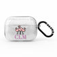 Personalised Flamingo Initials Clear AirPods Pro Glitter Case