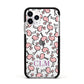 Personalised Flamingo Initials Clear Apple iPhone 11 Pro in Silver with Black Impact Case