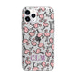 Personalised Flamingo Initials Clear Apple iPhone 11 Pro in Silver with Bumper Case