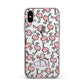 Personalised Flamingo Initials Clear Apple iPhone Xs Impact Case Pink Edge on Silver Phone