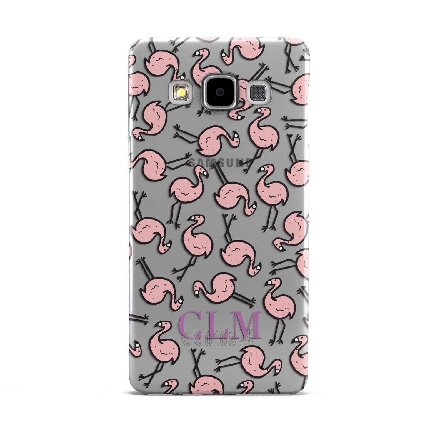 Personalised Flamingo Initials Clear Samsung Galaxy A5 Case