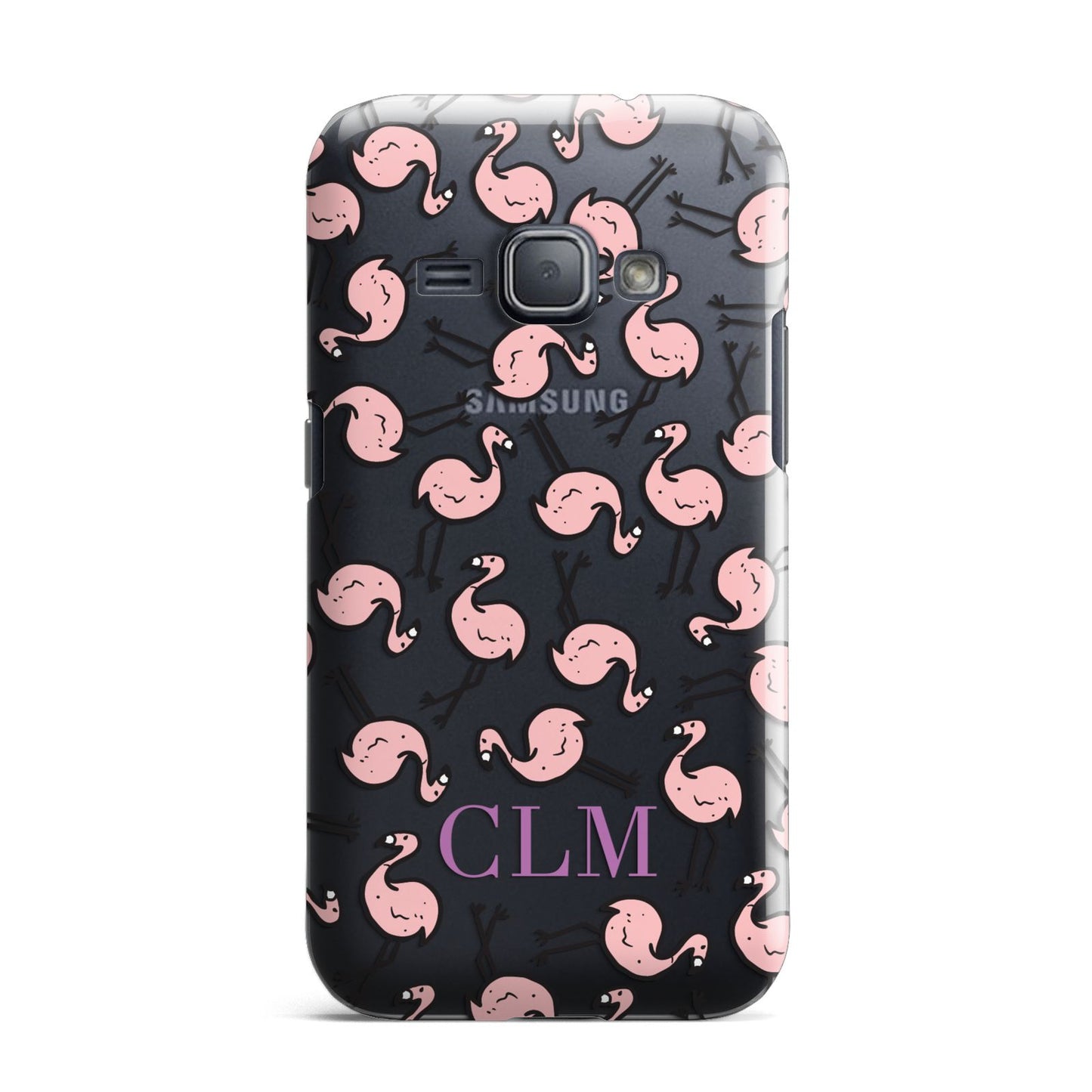 Personalised Flamingo Initials Clear Samsung Galaxy J1 2016 Case