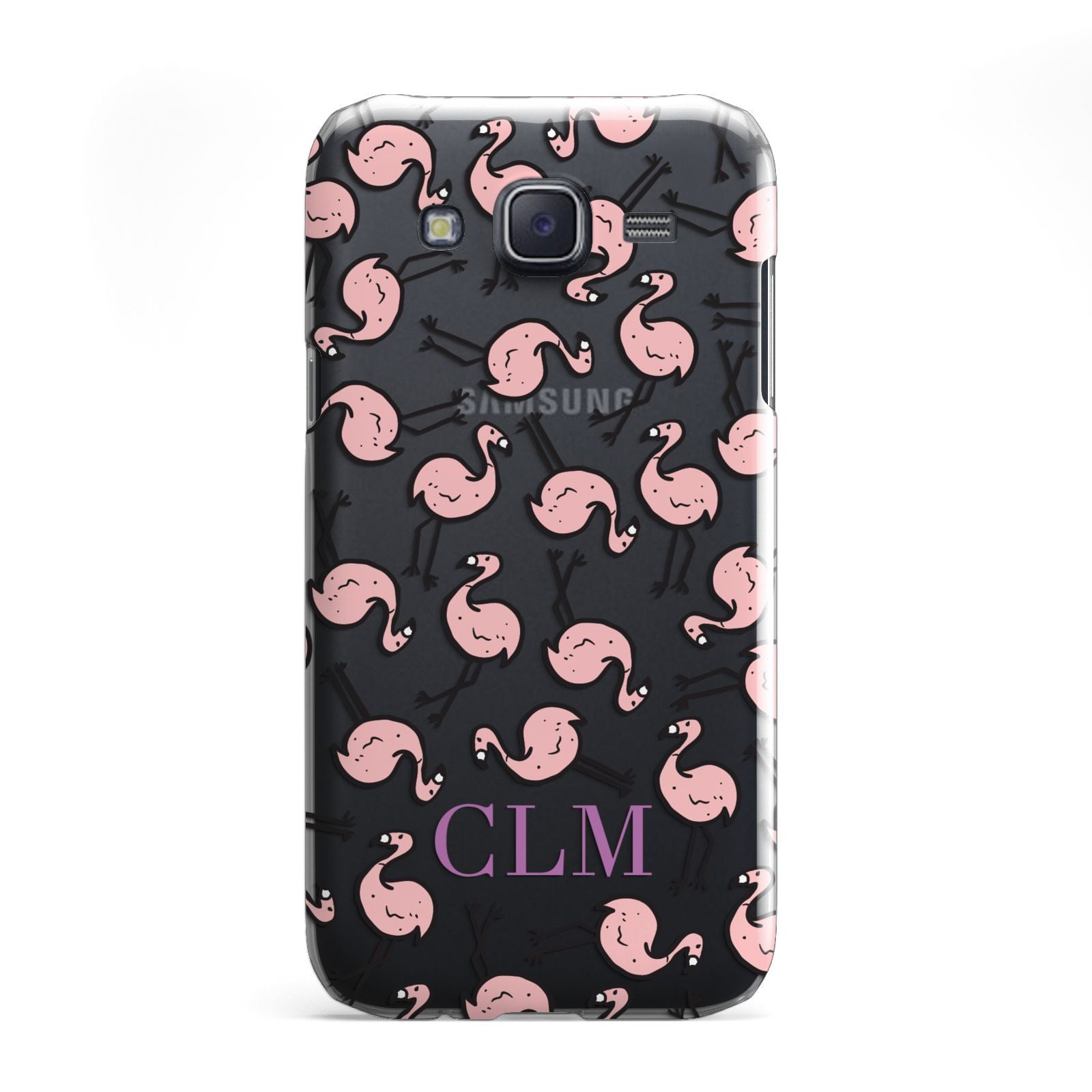 Personalised Flamingo Initials Clear Samsung Galaxy J5 Case