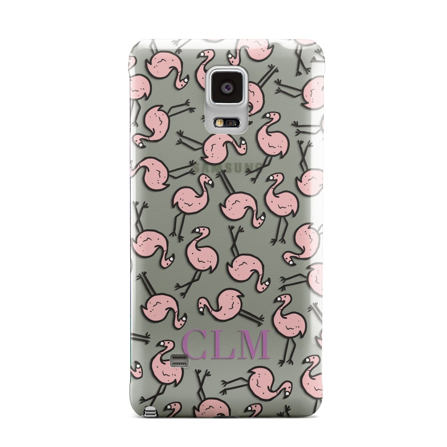 Personalised Flamingo Initials Clear Samsung Galaxy Note 4 Case