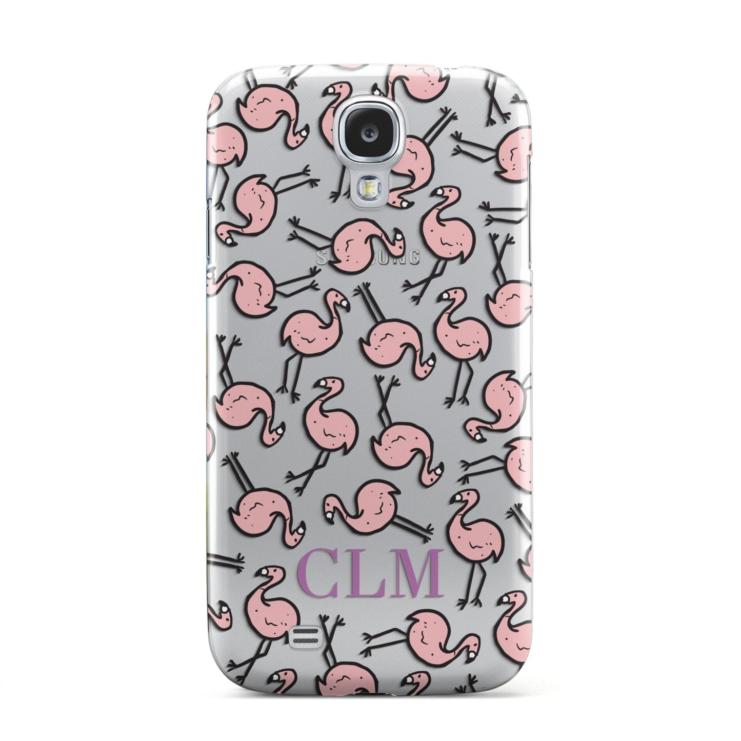 Personalised Flamingo Initials Clear Samsung Galaxy S4 Case