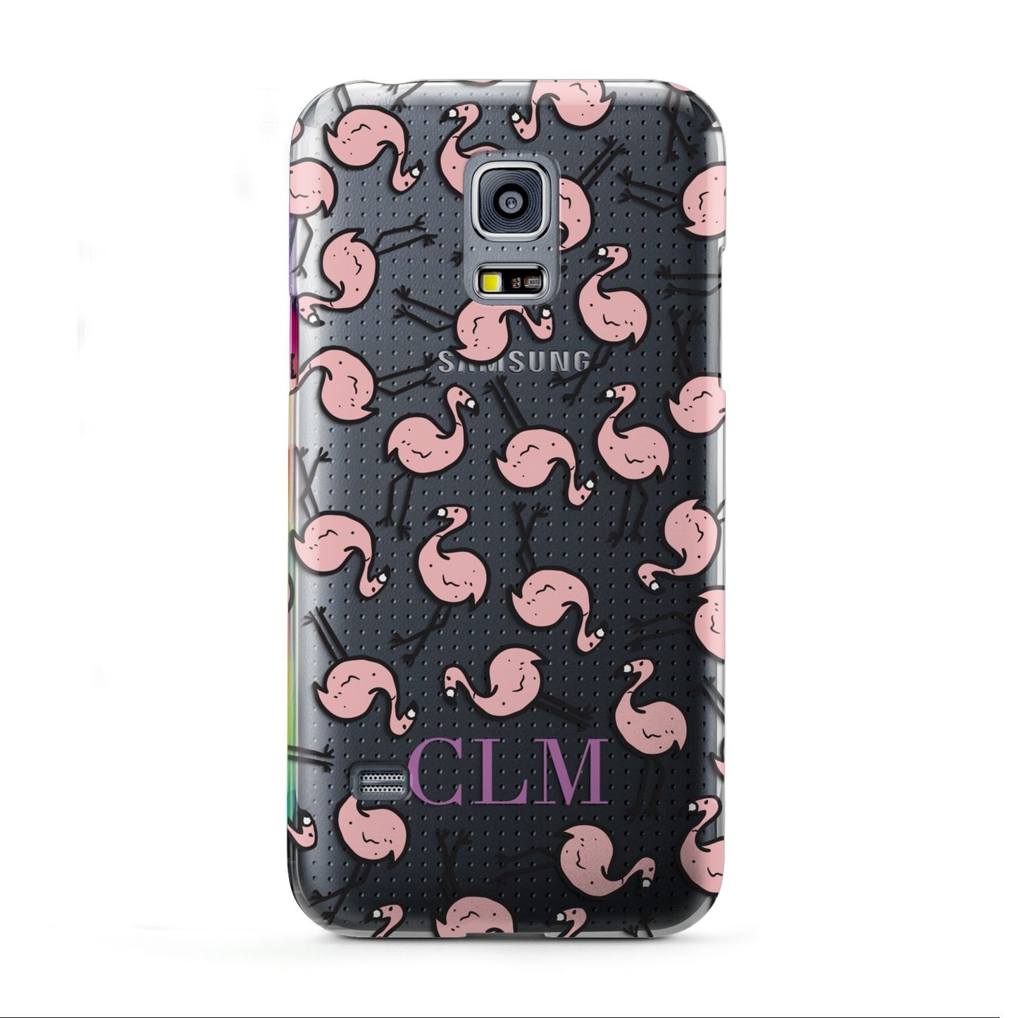 Personalised Flamingo Initials Clear Samsung Galaxy S5 Mini Case