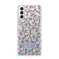 Personalised Flamingo Initials Clear Samsung S21 Plus Phone Case