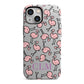 Personalised Flamingo Initials Clear iPhone 13 Mini Full Wrap 3D Tough Case