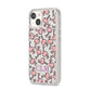 Personalised Flamingo Initials Clear iPhone 14 Clear Tough Case Starlight Angled Image