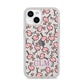 Personalised Flamingo Initials Clear iPhone 14 Glitter Tough Case Starlight