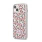 Personalised Flamingo Initials Clear iPhone 14 Plus Clear Tough Case Starlight Angled Image