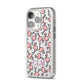 Personalised Flamingo Initials Clear iPhone 14 Pro Clear Tough Case Silver Angled Image