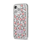 Personalised Flamingo Initials Clear iPhone 14 Pro Max Glitter Tough Case Silver Angled Image