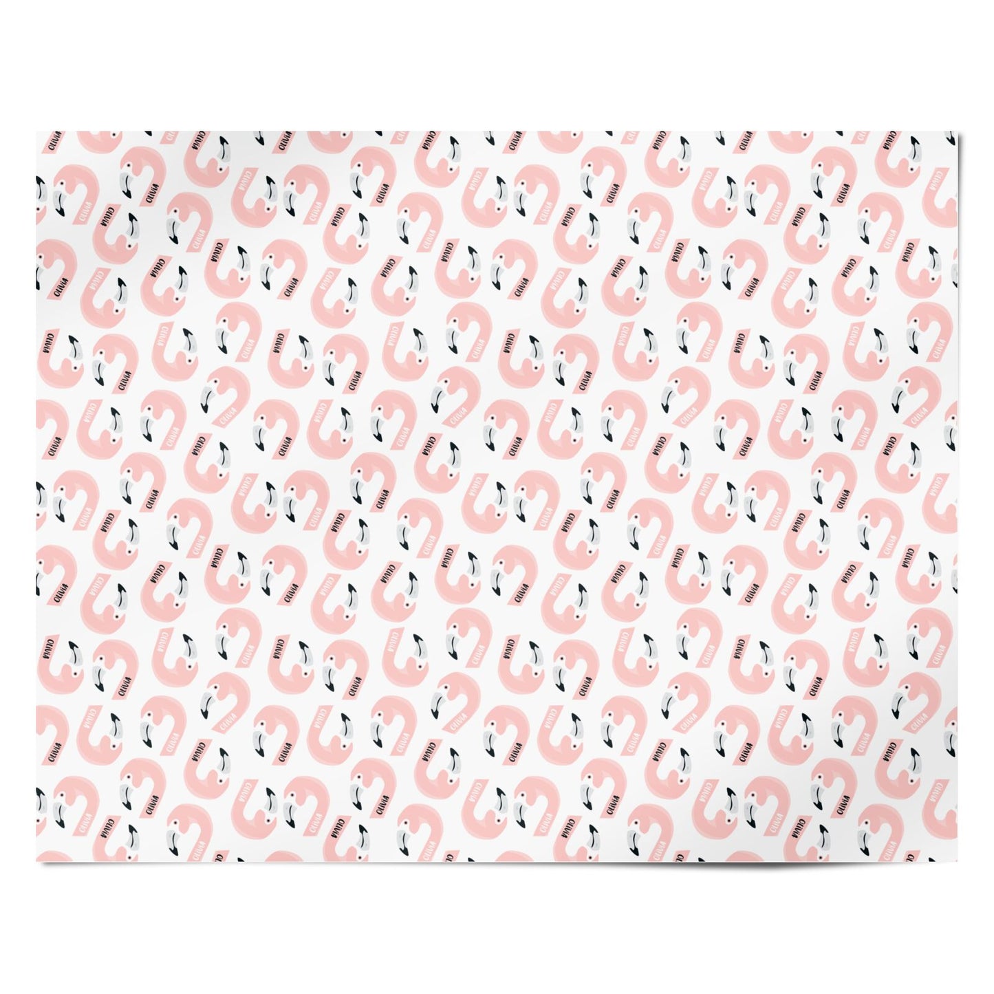 Personalised Flamingo Name Personalised Wrapping Paper Alternative