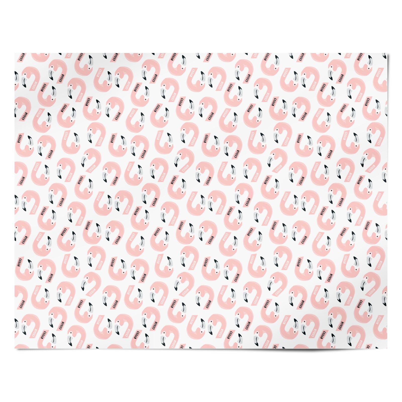 Personalised Flamingo Name Personalised Wrapping Paper Alternative