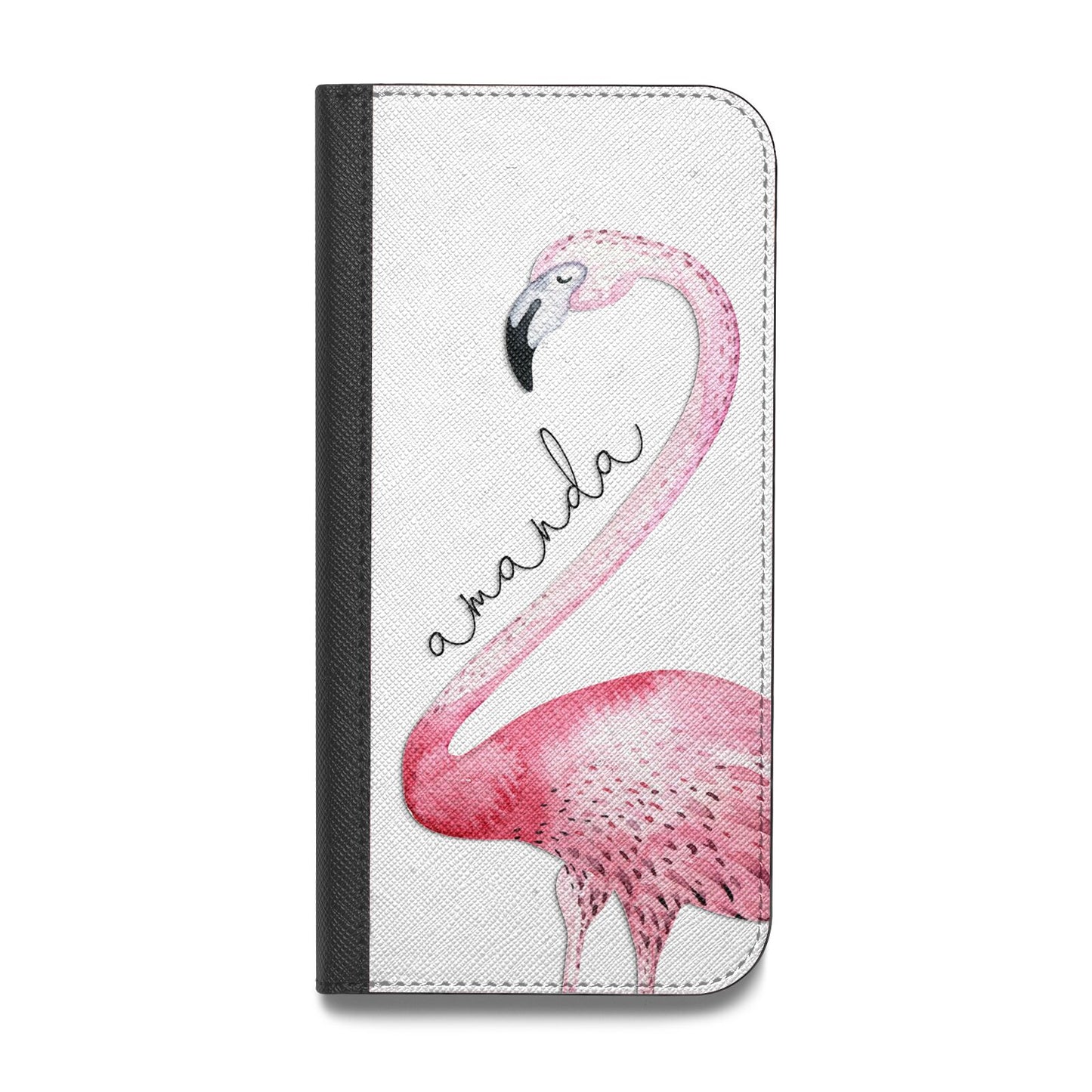 Personalised Flamingo Vegan Leather Flip Samsung Case