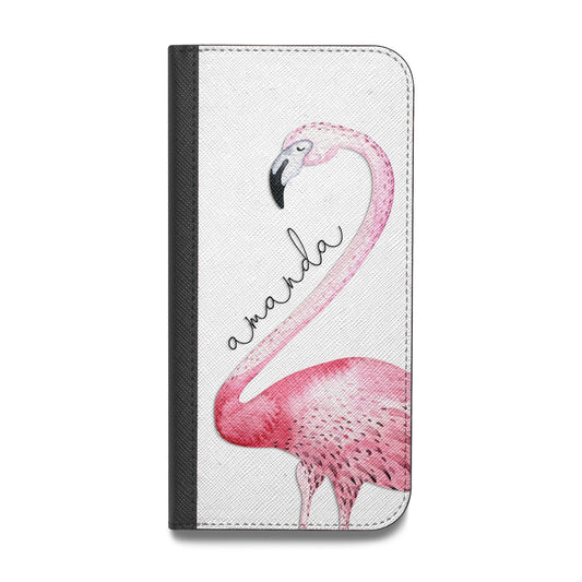 Personalised Flamingo Vegan Leather Flip Samsung Case