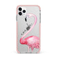 Personalised Flamingo iPhone 11 Pro Max Impact Pink Edge Case