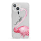 Personalised Flamingo iPhone 13 Clear Bumper Case