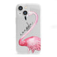Personalised Flamingo iPhone 13 Mini Clear Bumper Case