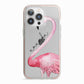 Personalised Flamingo iPhone 13 Pro TPU Impact Case with Pink Edges