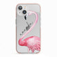 Personalised Flamingo iPhone 13 TPU Impact Case with Pink Edges
