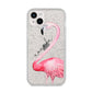 Personalised Flamingo iPhone 14 Plus Glitter Tough Case Starlight
