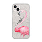 Personalised Flamingo iPhone 14 Plus Glitter Tough Case Starlight