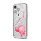 Personalised Flamingo iPhone 14 Pro Max Glitter Tough Case Silver Angled Image