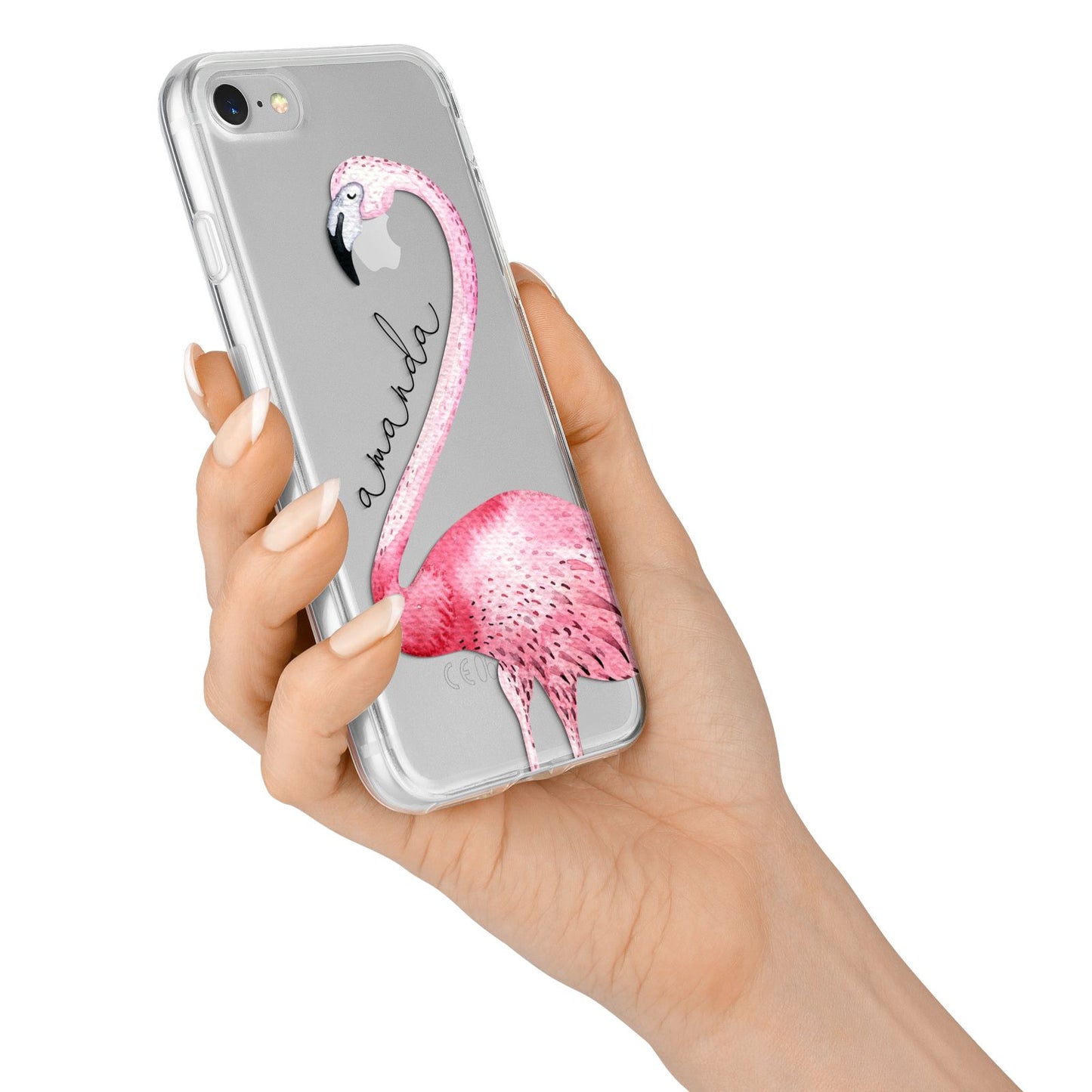 Personalised Flamingo iPhone 7 Bumper Case on Silver iPhone Alternative Image