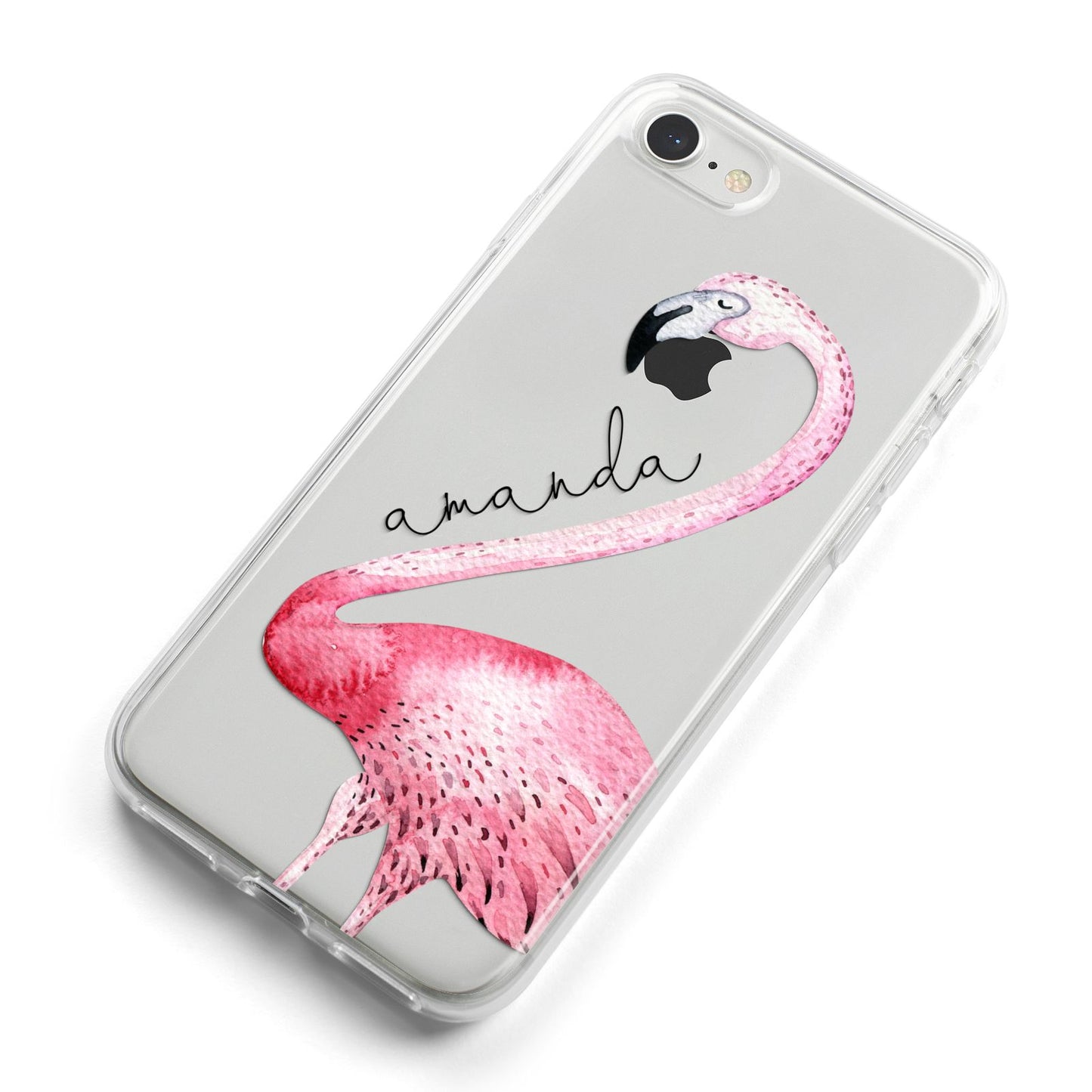 Personalised Flamingo iPhone 8 Bumper Case on Silver iPhone Alternative Image