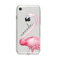 Personalised Flamingo iPhone 8 Bumper Case on Silver iPhone