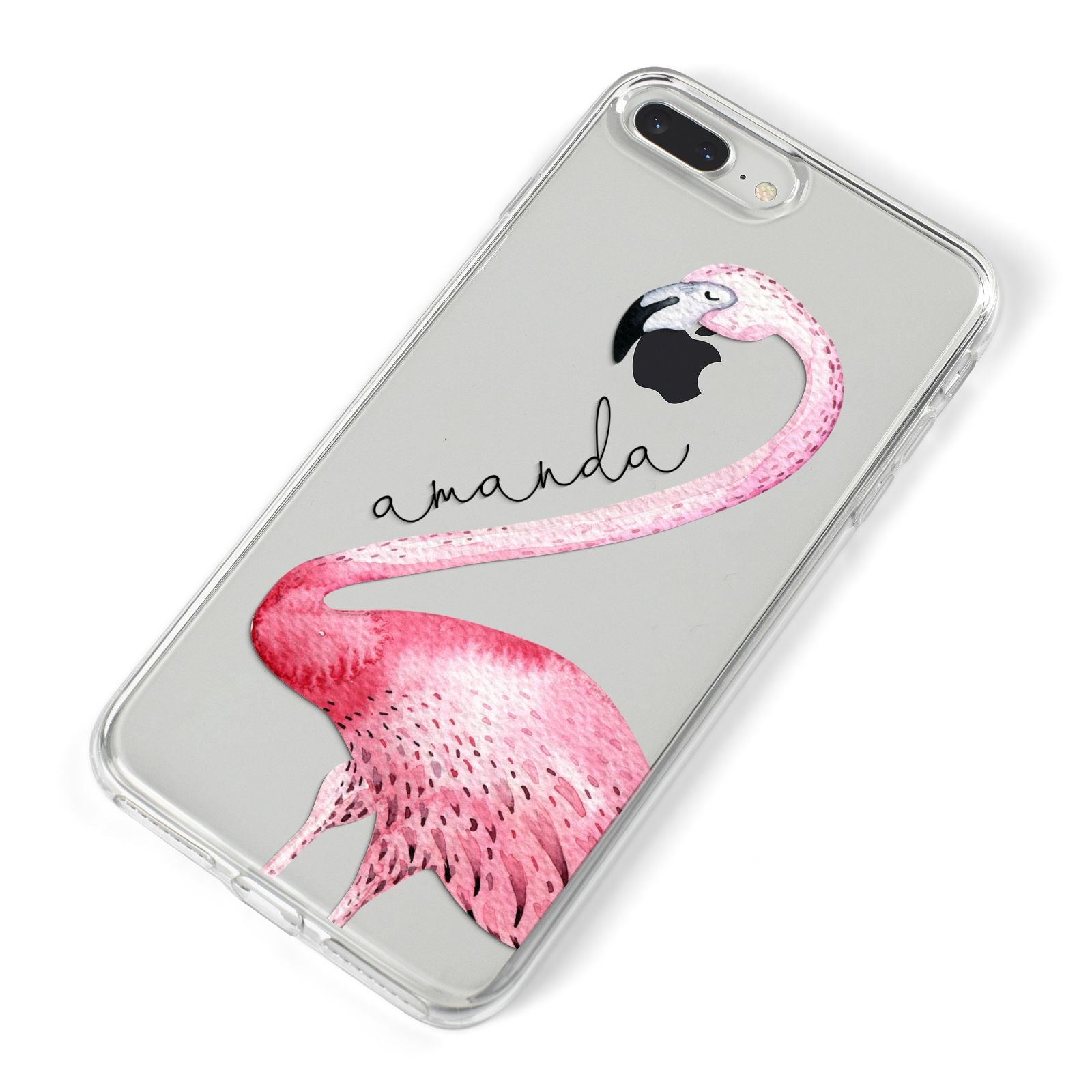 Personalised Flamingo iPhone 8 Plus Bumper Case on Silver iPhone Alternative Image