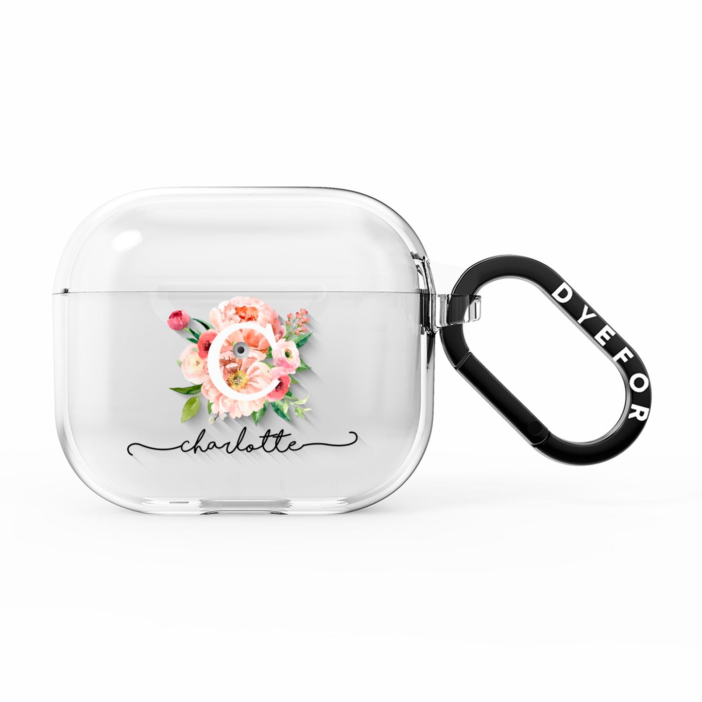Personalised Floral AirPods Clear Case 3rd Gen