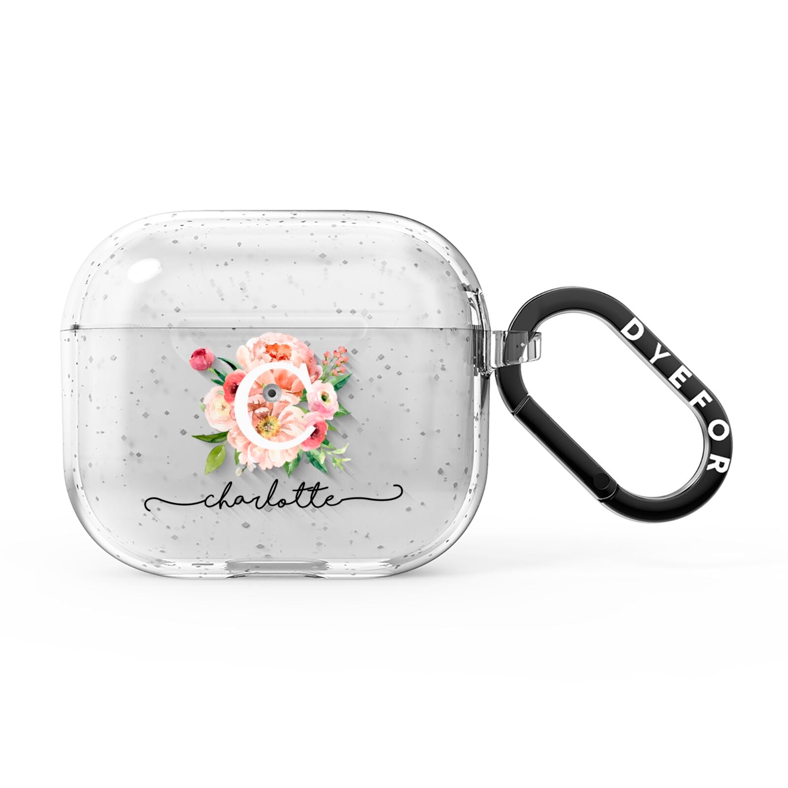 Personalised Floral AirPods Glitter Case 3rd Gen