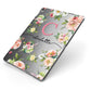 Personalised Floral Apple iPad Case on Grey iPad Side View