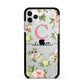 Personalised Floral Apple iPhone 11 Pro Max in Silver with Black Impact Case