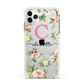 Personalised Floral Apple iPhone 11 Pro Max in Silver with White Impact Case