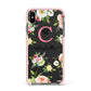 Personalised Floral Apple iPhone Xs Max Impact Case Pink Edge on Black Phone