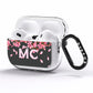Personalised Floral Blossom Black Pink AirPods Pro Clear Case Side Image